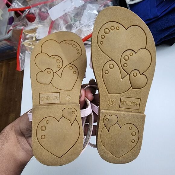 Gymboree Girls Tropical Paradise Pink & Brown Flamingo Sandals Size 13 - Picture 6 of 11